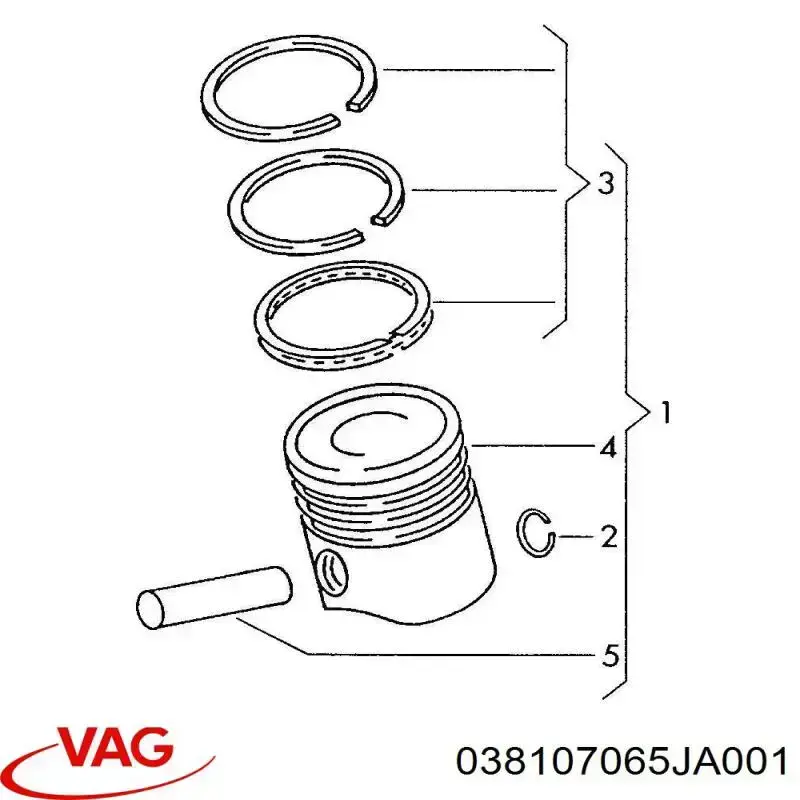 Купити 038107065GE001 VAG Поршень в комплекті на 1 циліндр, STD