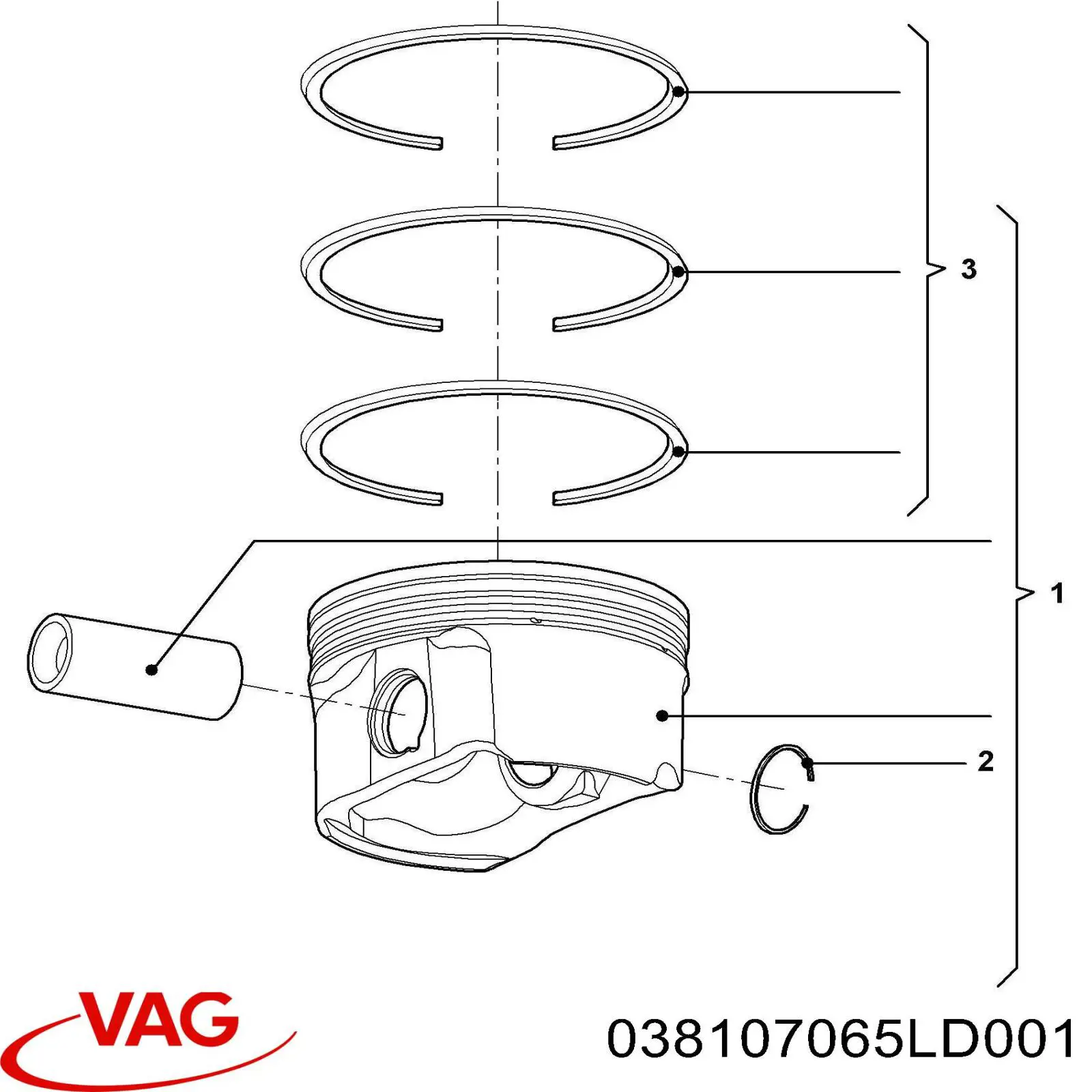 038107065LD001 VAG Поршень в зборі