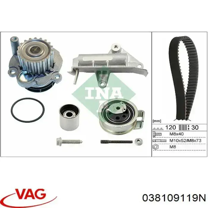 Зубчастий ремінь VAG 038109119N ціна, від 35.44 USD