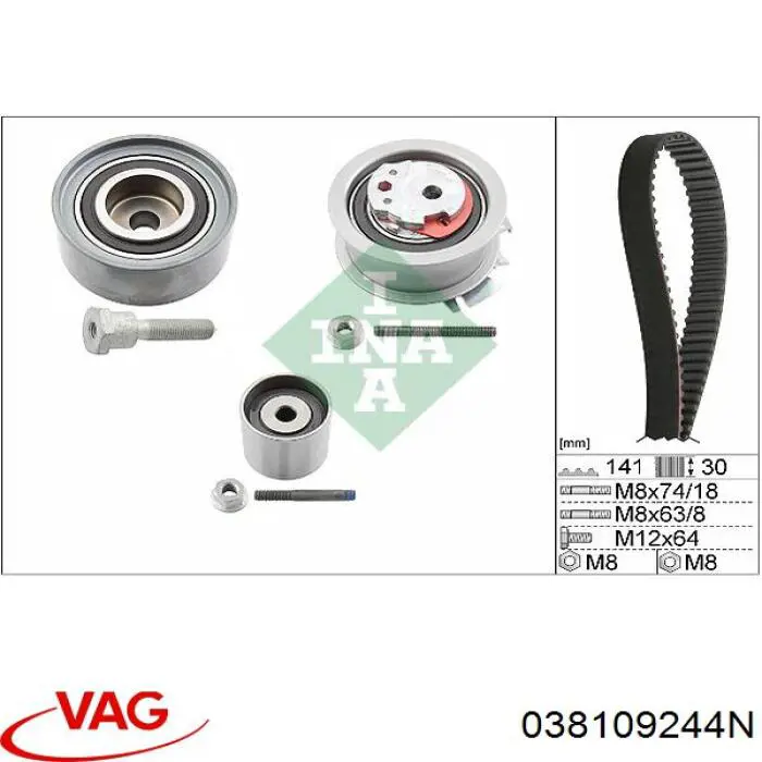 Купити 038109244N VAG Ролик паразитний ГРМ
