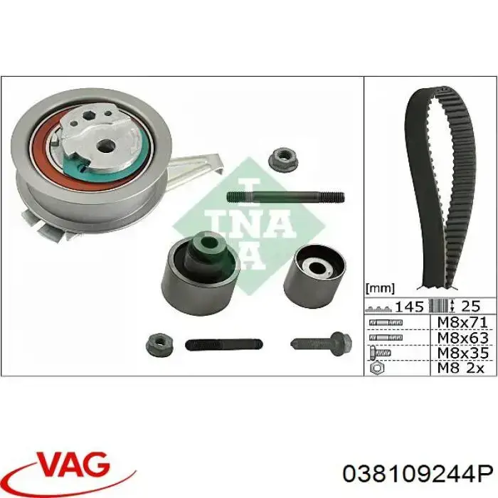Ролик ременя ГРМ, паразитний VAG 038109244P ціна, від 9.50 USD