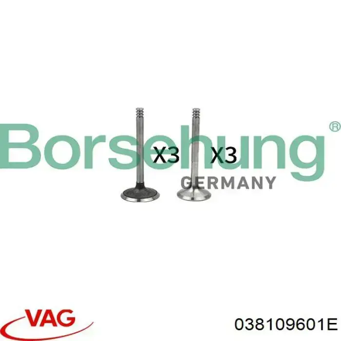 Клапан впускний VAG 038109601E ціна, від 5.92 USD