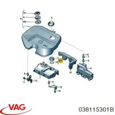 Горловина маслозаливна VAG 038115301B ціна, від 5.59 USD