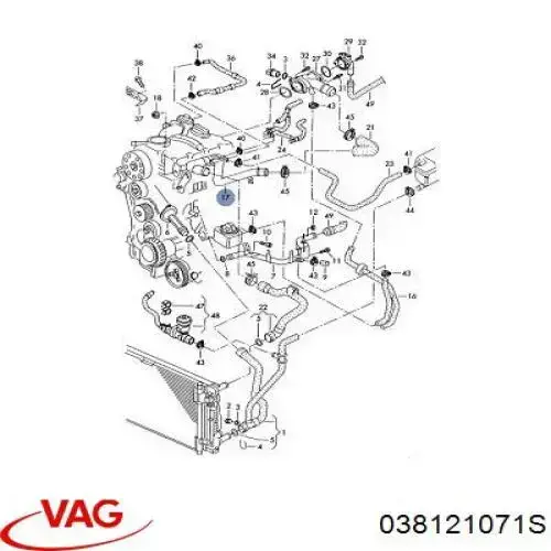 Купити 038121071S VAG Трубопроводи і шланги системи охолодження