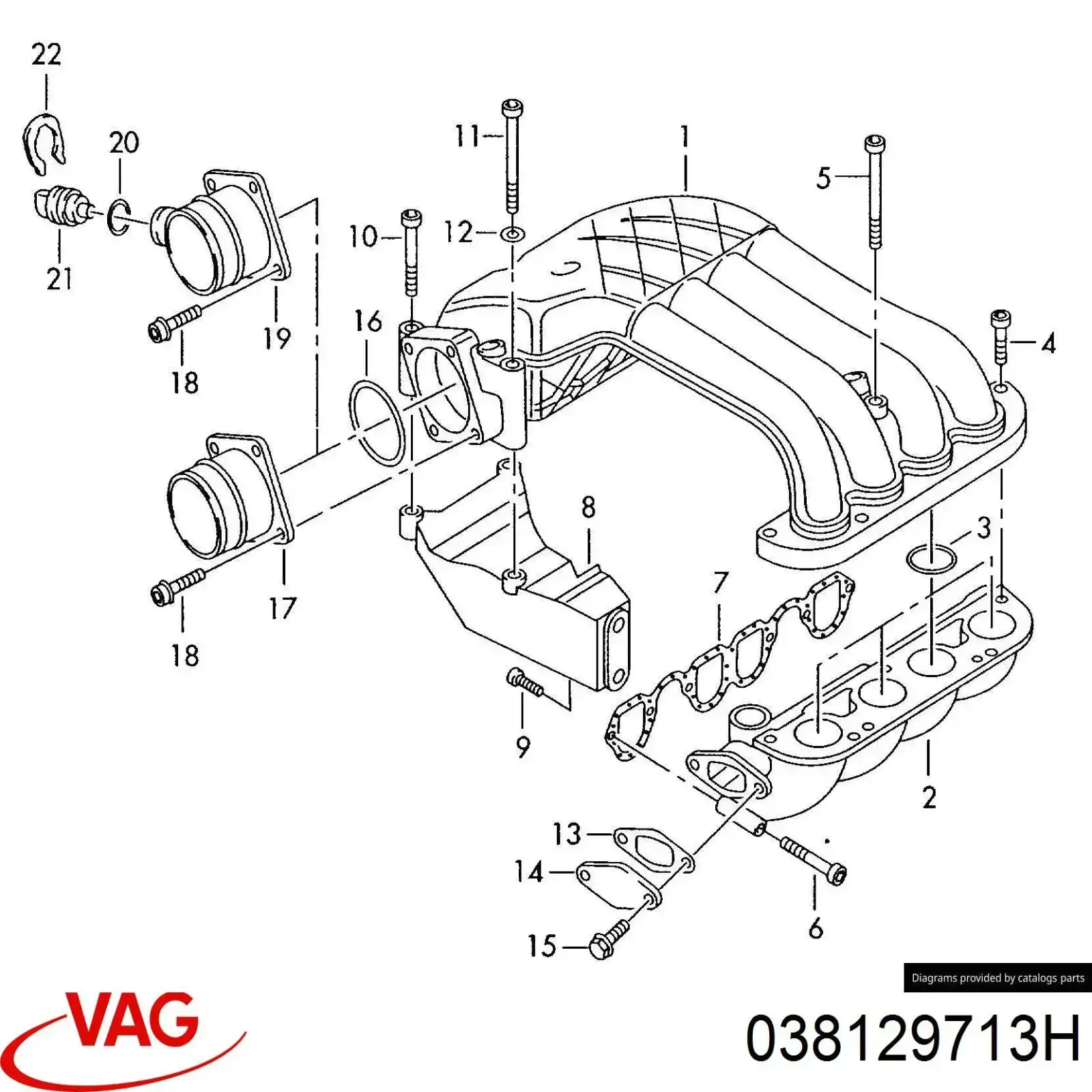 038129713H VAG Колектор впуск верхній
