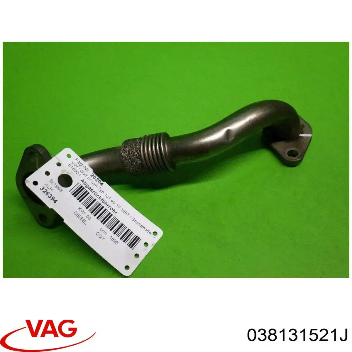Патрубок радіатора системи рециркуляції ОГ VAG 038131521J ціна, від 5.52 USD