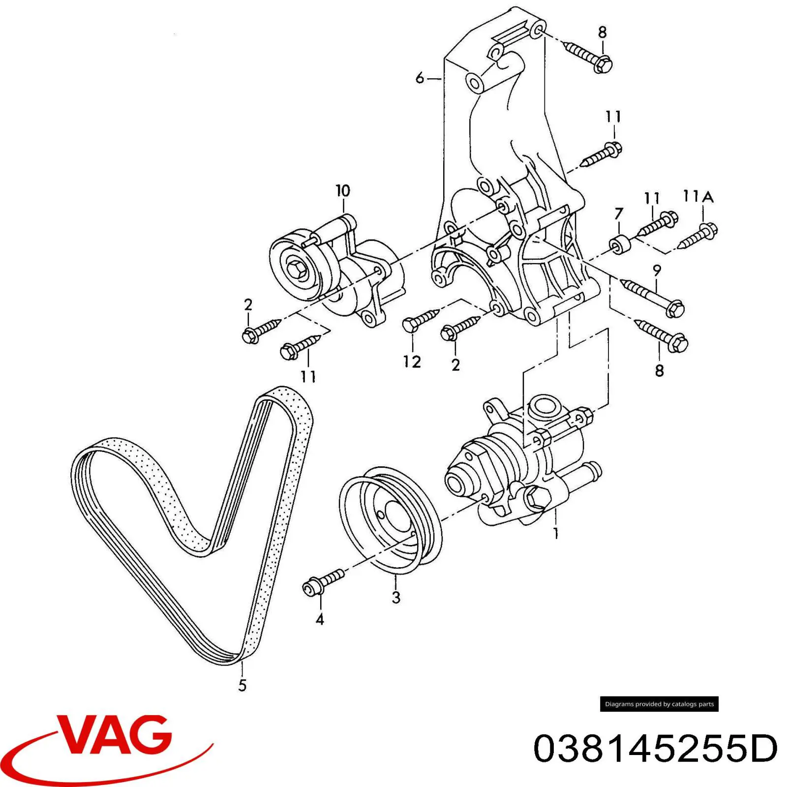 Шків насосу гідропідсилювача керма (ГПК) 38145255D VAG