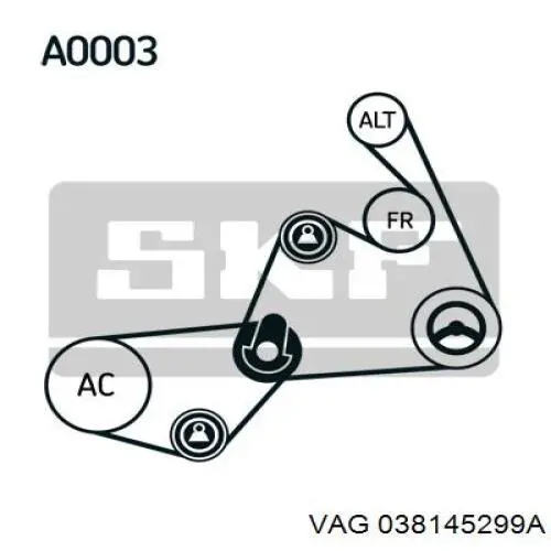 Демпфер натяжителя привідного ременя VAG 038145299A ціна, від 76.66 USD