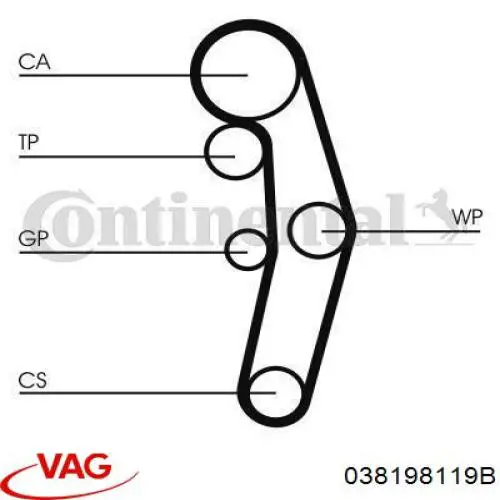 Купити 038198119B VAG ГРМ ремень