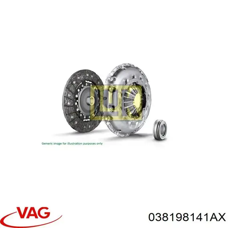 Купити 038198141AX VAG Комплект зчеплення (диск, корзина, підшипник)
