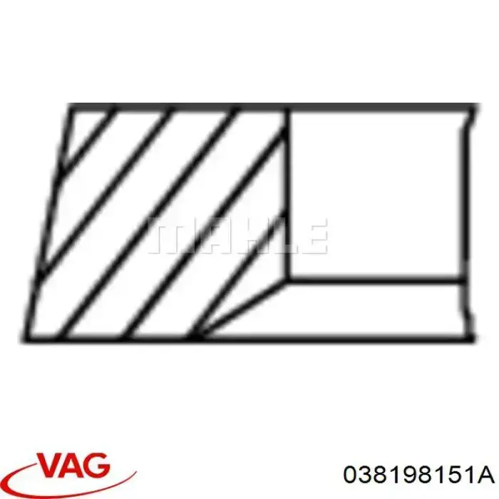 Кільця поршневі на 1 циліндр, STD. VAG 038198151A