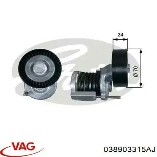 Натягувач приводного ременя VAG 038903315AJ ціна, від 12.67 USD