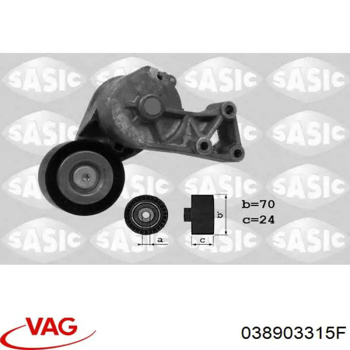 Натягувач приводного ременя 038903315F VAG