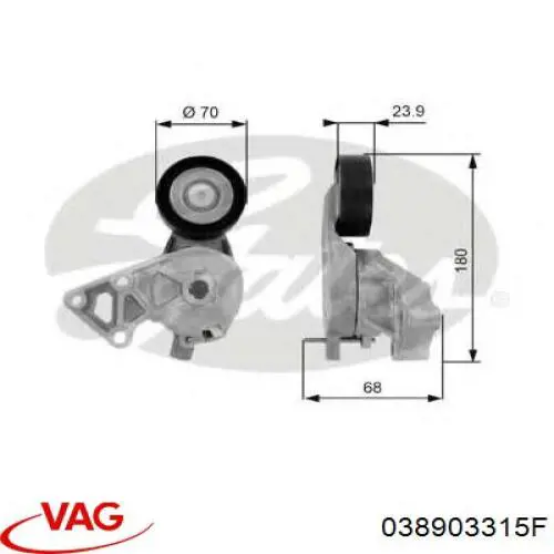 Натягувач приводного ременя VAG 038903315F