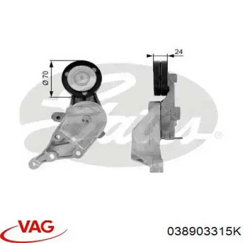 Натягувач приводного ременя VAG 038903315K ціна, від 22.22 USD