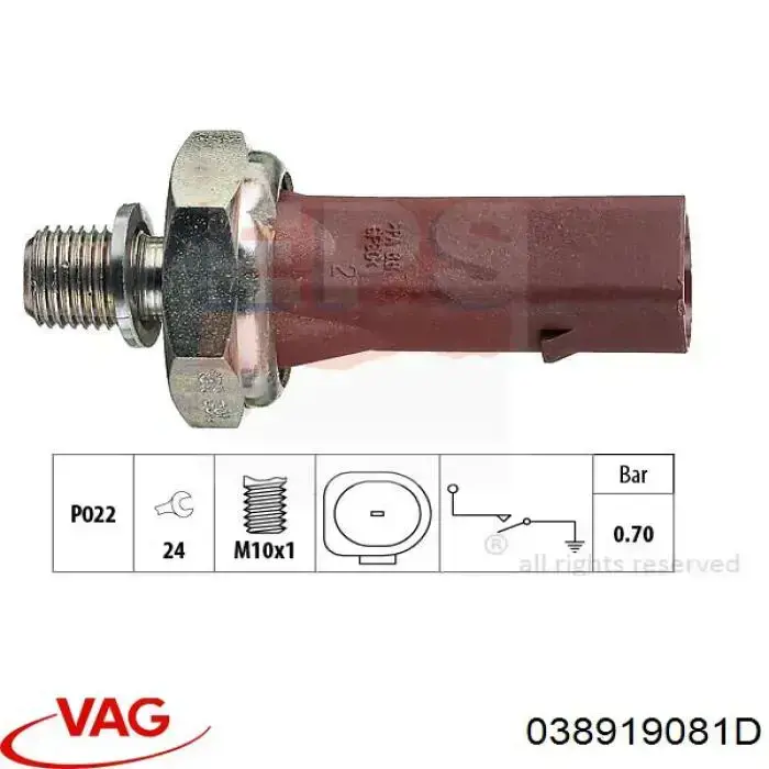 Купити 038919081D VAG Датчик тиску масла