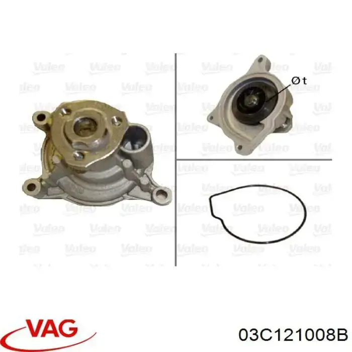 Купити 03C121008B VAG Насос охолоджуючої рідини