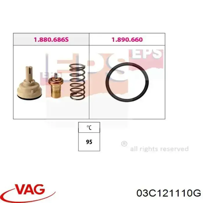 Автомобільний термостат VAG 03C121110G ціна, від 21.88 USD