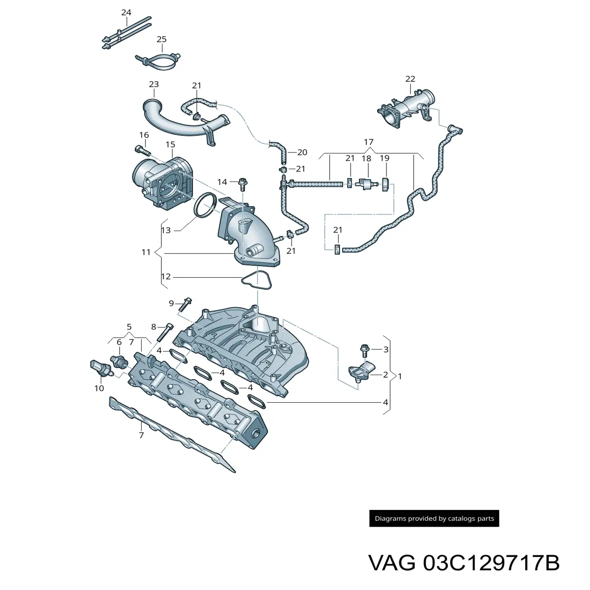 Прокладка впускного колектора, верхня Volkswagen Tiguan (5N) (Фольцваген Тігуан)