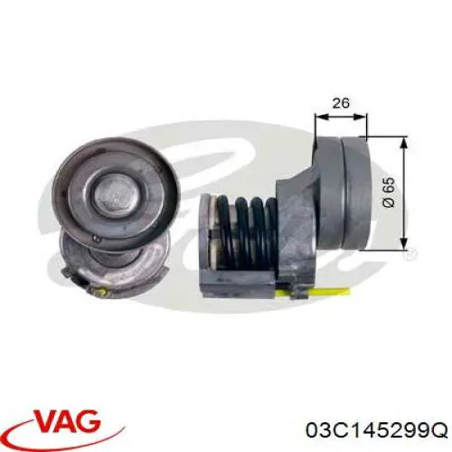 03C145299Q VAG Ролик натяжителя ременя агрегатів