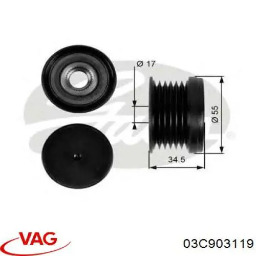 Інерційний шків VAG 03C903119 ціна, від 26.83 USD