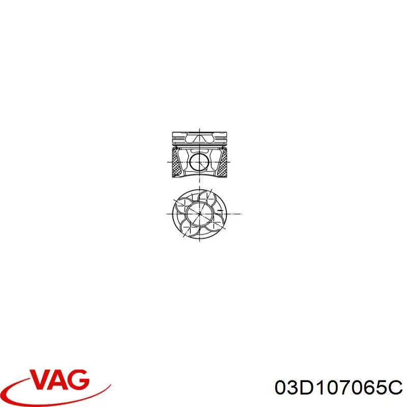 Поршень в комплекті на 1 циліндр, STD VAG 03D107065C ціна, від 123.80 USD