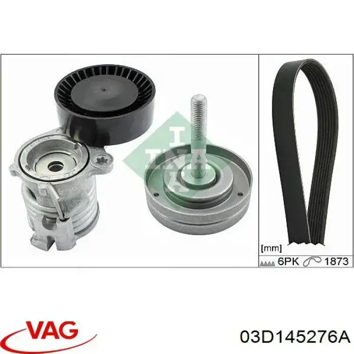 Ролик приводного ременя, паразитний VAG 03D145276A ціна, від 22.10 USD