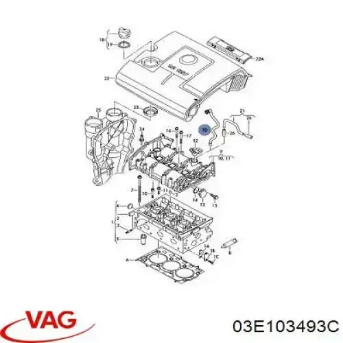 03E103493C VAG Шланг повітряний вентиляції картера