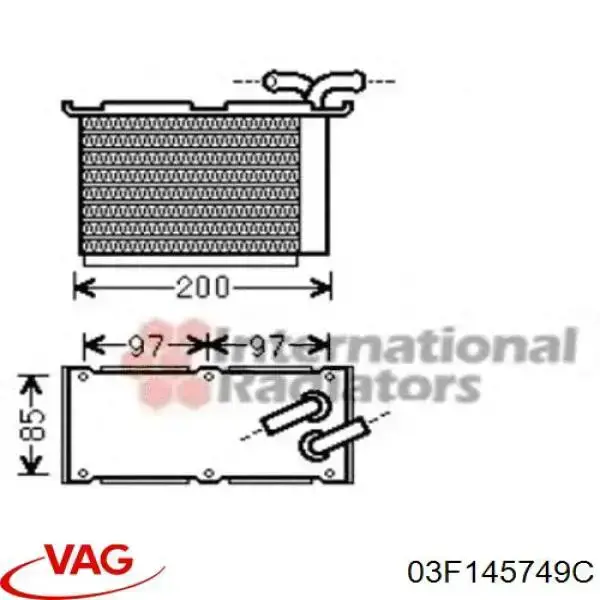 Радіатор масляний VAG 03F145749C ціна, від 46.64 USD