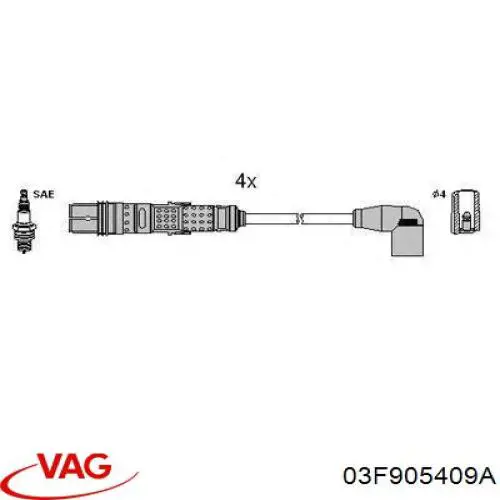 Дріт високовольтний, комплект 03F905409A VAG