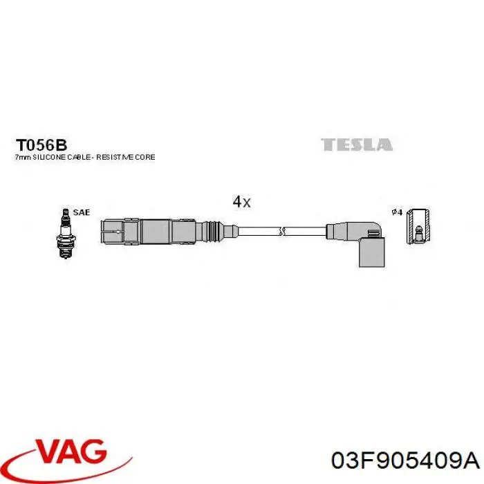 03F905409A VAG Проводи високовольтні