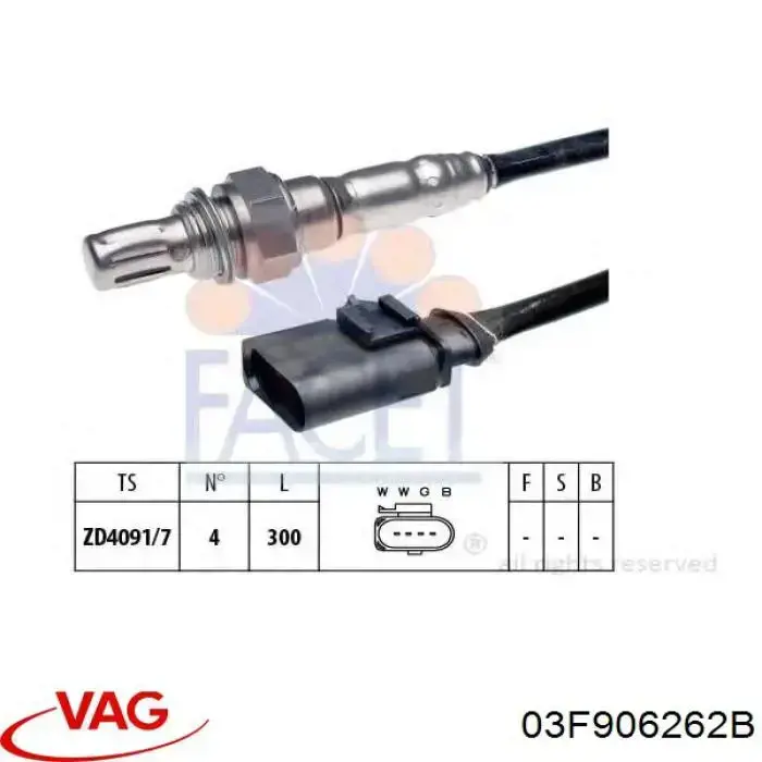 Купити 03F906262B VAG Лямбдазонд, датчик кисню до каталізатора