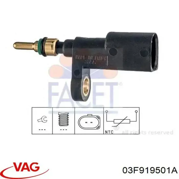 Купити 03F919501A VAG Датчик включення вентилятора