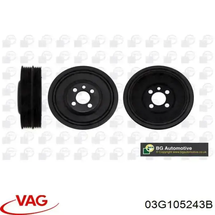 Шків колінвала 03G105243B VAG