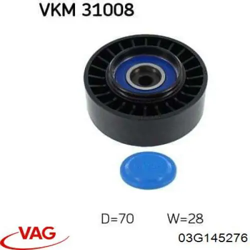 Купити 03G145276 VAG Ролик приводного ременя, паразитний