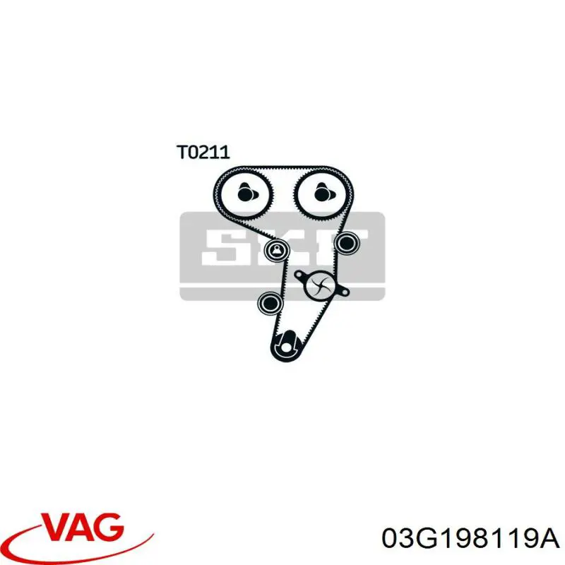 Комплект ГРМ VAG 03G198119A ціна, від 145.72 USD