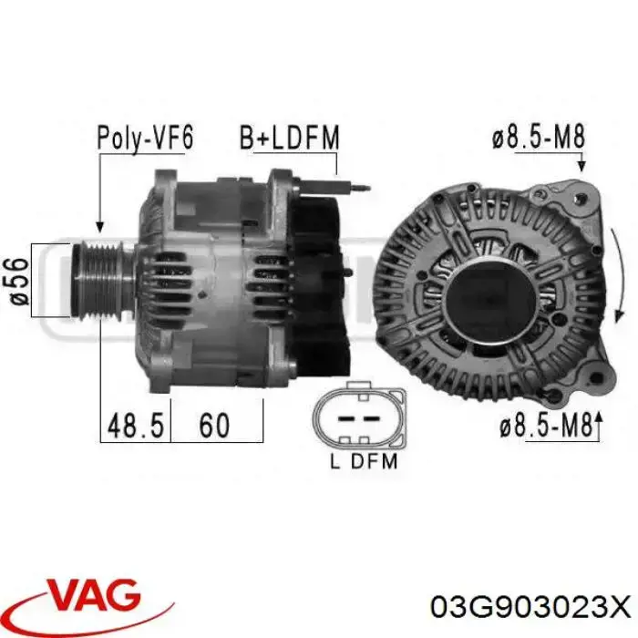Купити 03G903023X VAG Генератор