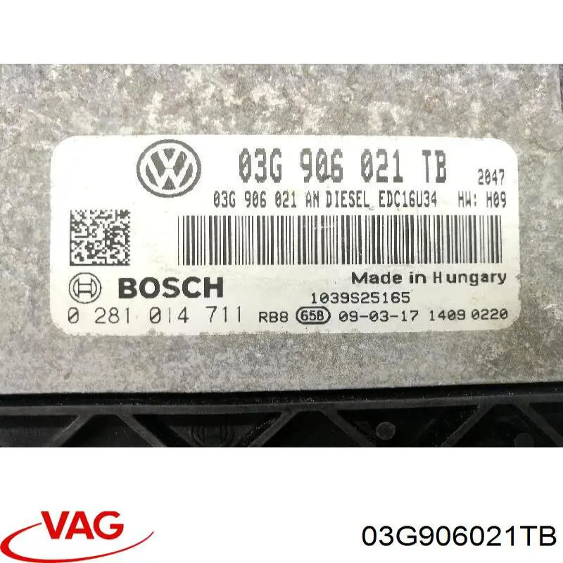 ЕБУ VAG 03G906021TB ціна, від 24.28 USD