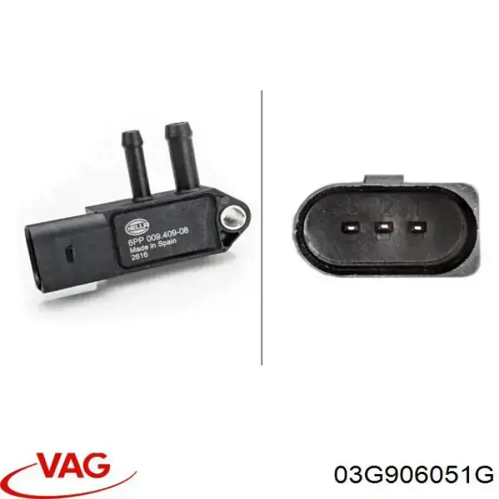 Датчик тиску вихлопних газів 03G906051G VAG