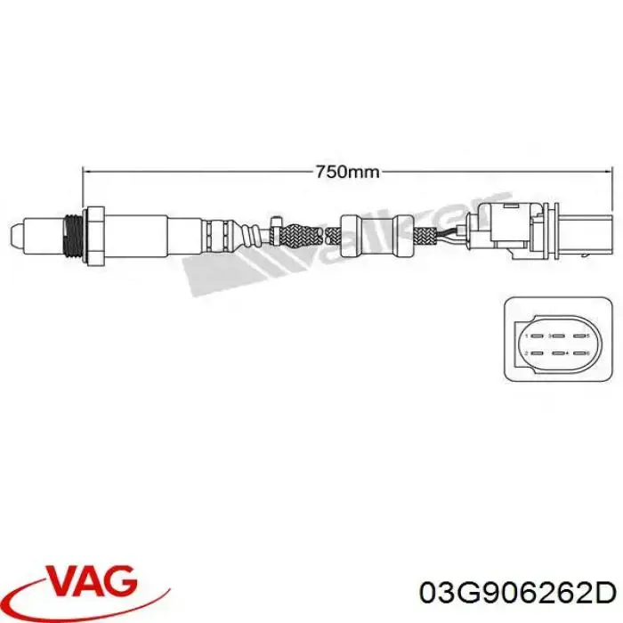Лямбдазонд, датчик кисню до каталізатора 03G906262D VAG