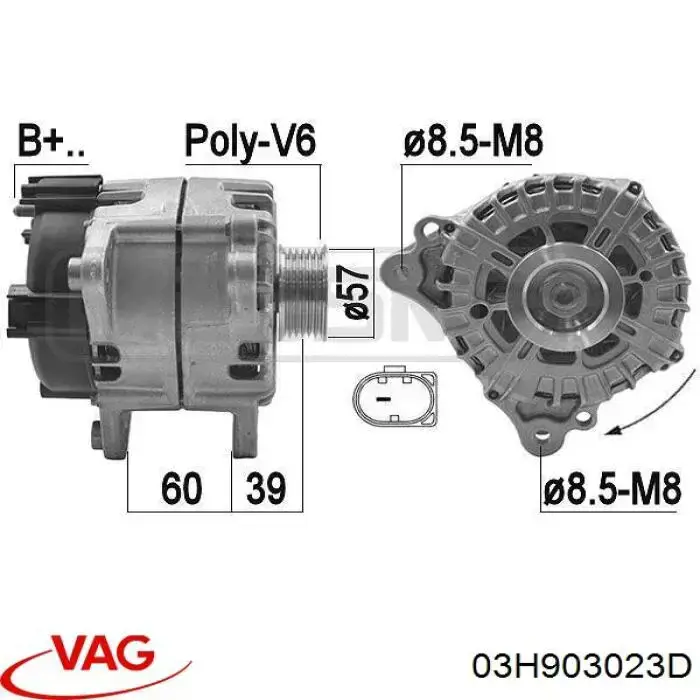Генератор VAG 03H903023D ціна, від 76.04 USD