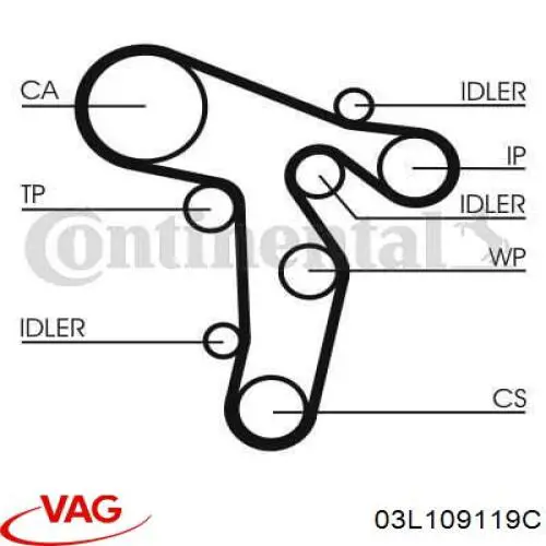 03L109119C VAG Ремінь двигуна