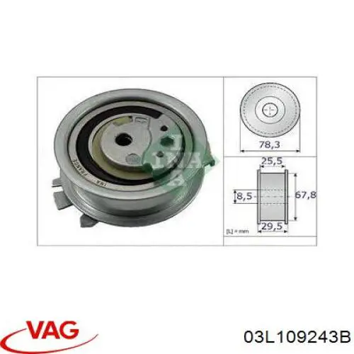 Купити 03L109243B VAG Натяжний ролик