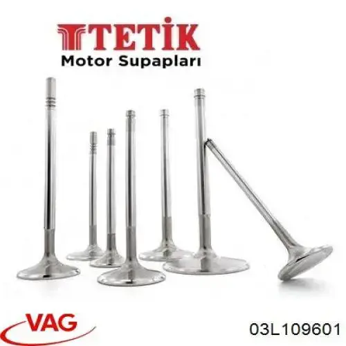 Клапан впускний VAG 03L109601 ціна, від 6.39 USD