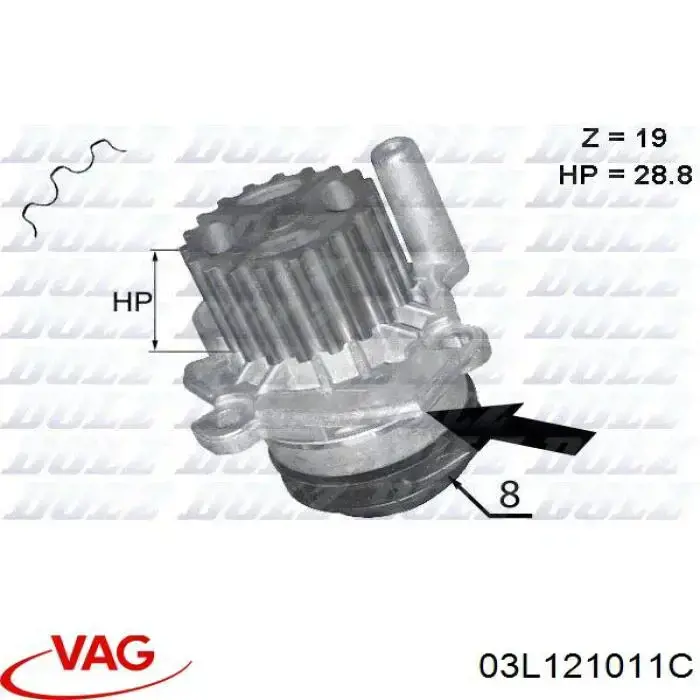 Купити 03L121011C VAG Насос охолоджуючої рідини