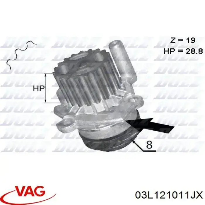 Купити 03L121011JX VAG Насос охолоджуючої рідини