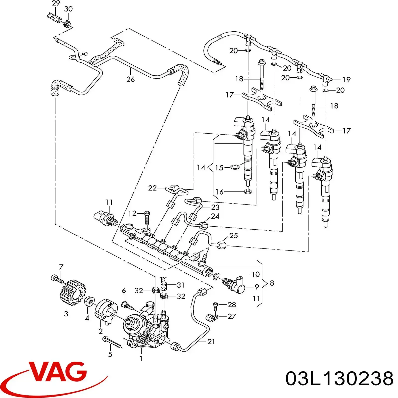 Фланець шестерні розподільного валу VAG 03L130227 ціна, від 27.33 USD