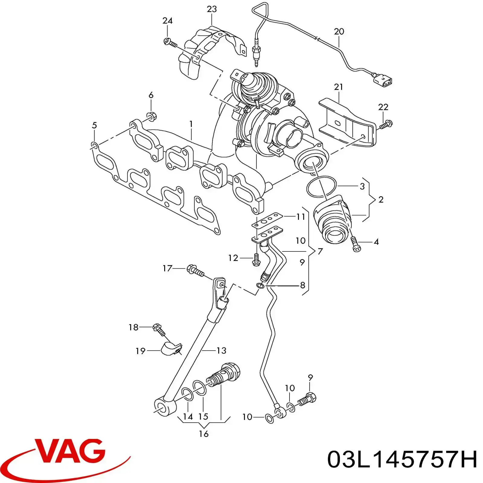 Прокладка турбіни вихлопних газів, випуск VAG 03L145757H ціна, від 7.56 USD