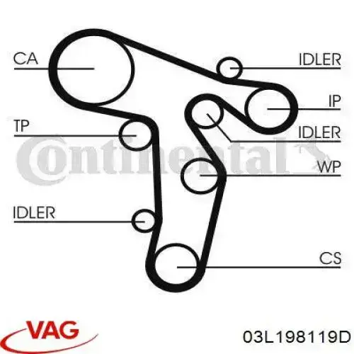 Комплект ГРМ VAG 03L198119D ціна, від 158.19 USD