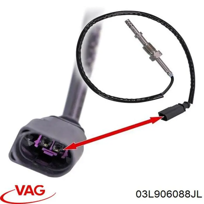 Купити 03L906088JL VAG Датчик температури відпрацьованих газів (ВГ), перед турбіною